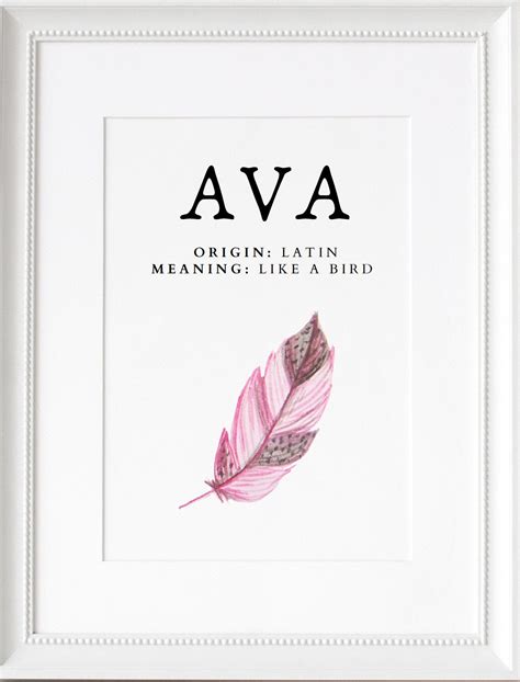 Ava, Name Art Poster, Name Meaning, Girl Gift, Nursery Decor Instant ...