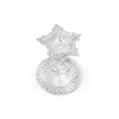 Giri - Peacock Diya | White Metal Lamp | Pooja Lamp