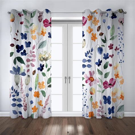 Amazon.com: Floral Blackout Curtains 63 inches Long 2 Panels Set ...