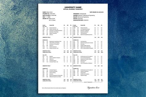 Image result for Official University Transcript