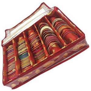 JustandKrafts PVC Material 5 Rod Zipper Bangle Box/Bangle Organizer Box ...