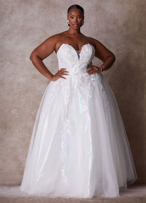 Plus Size Princess Wedding Gown Plus Size Strapless Bridal Gown – Ashley Stewart