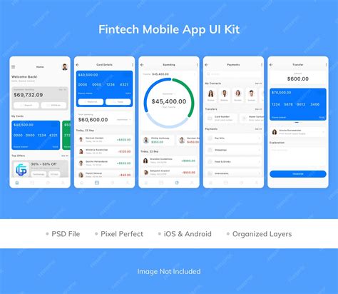 Premium PSD | Fintech mobile app ui kit