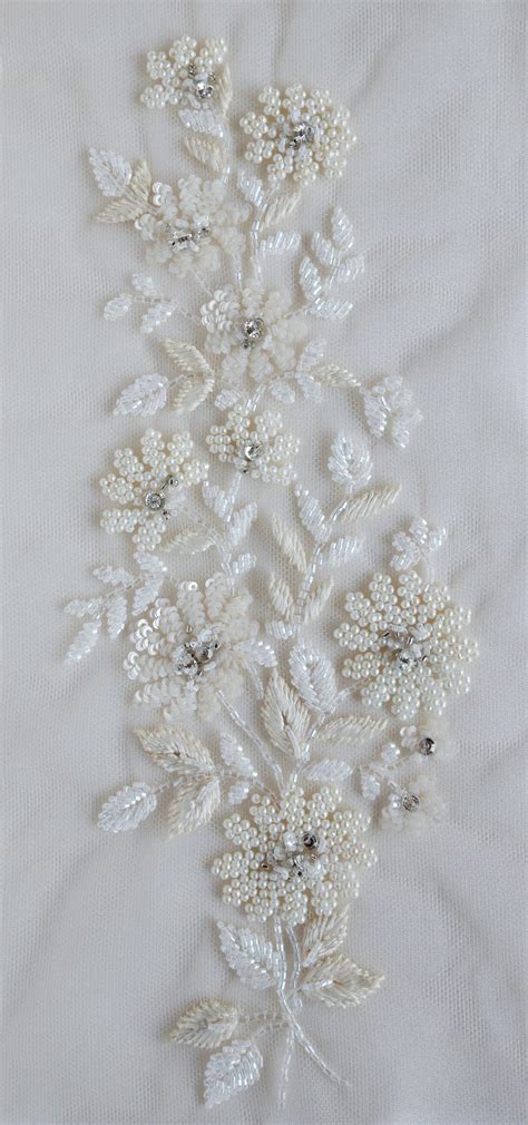 Diamond Shaped Hand-made Motif With Flowers of Tiny Pearls and - Etsy India