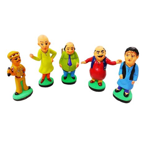 Buy HAUS FABULA Terracotta Eco-Friendly Clay Motu Patlu Characters Set ...