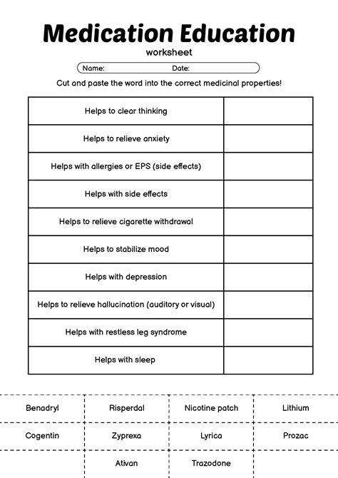 Medication Flow Rate Printable Worksheets