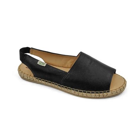 Women Leather Espadrilles E2 Klimatsakis, Black