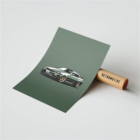 Millenium Jade Dream Poster - Nissan Skyline GT-R Classic Car Art | Retromotive — Retromotive