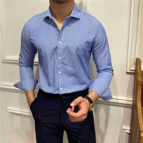 Vertical Striped Shirt Men
