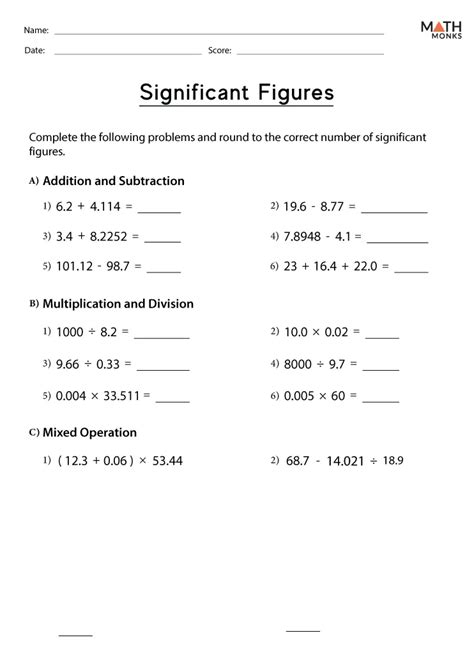 Image result for Significant Digit Practice Worksheet