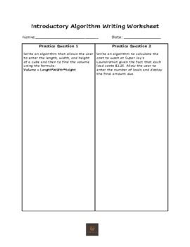 Image result for How to Write an Algorithm Program in a Computer Language Worksheet