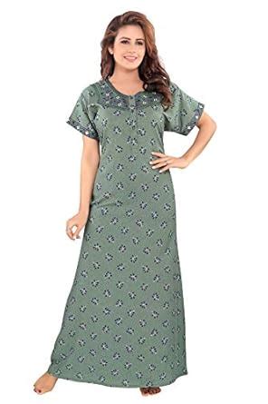 Buy 9shines Label Women's Cotton, Rayon & Polyester || Embroidered Maxi ...