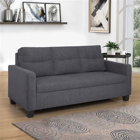 Buy Ease Grey Fabric 3 Seater Sofa Online and Get Upto 25% Off* On ...