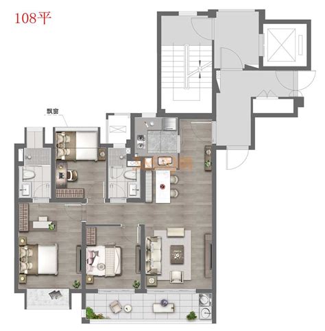 115平旋转楼梯三层复式别墅房屋设计图，含外观效果图(115平方米，30~34万，S4690）