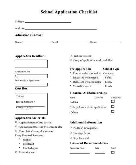 Application Form Checklist Example 的图像结果