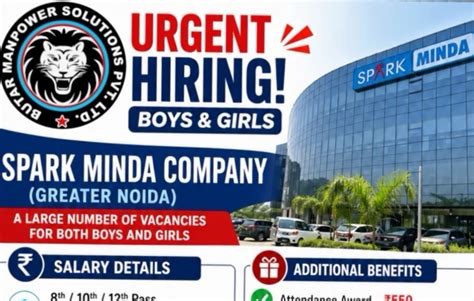 Urgent Hiring: Spark Minda Greater Noida Job Vacancy for 8th, 10th ...
