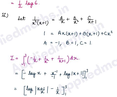 Q6.Integrate 1to2 xplus3 by x xplus2 dx