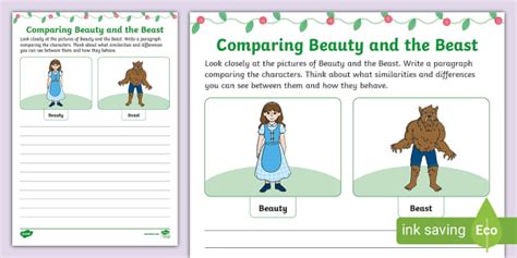 Comparing Beauty and the Beast Worksheet