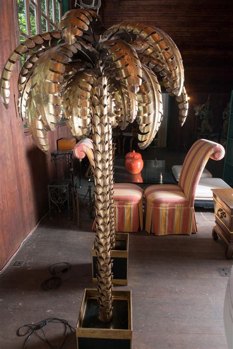 Pair of Maison Jansen Brass Palm Tree Floor Lamps, in the style For ...