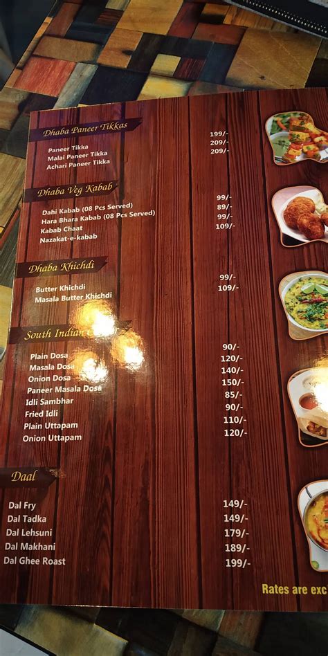 Menu at Dhaba Cafe, Jhusi