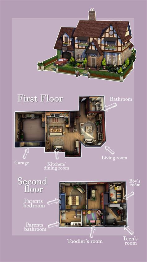 Spacious Family House Floor Plan | The Sims 4