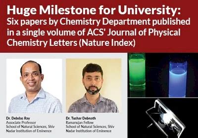 Huge Milestone for University: Six papers by Chemistry Department ...