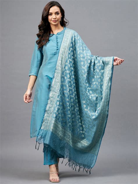 Straight Calf Length Kurta With Palazzo & Dupatta – Azira-Ind