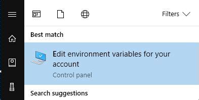 Image result for Environment Variable Control Panel