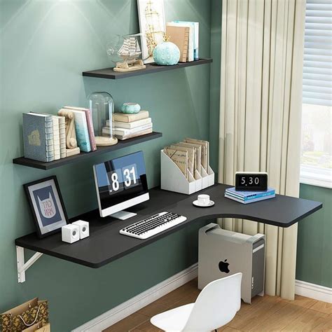 Corner Folding Computer Desk Floor Wall Mounted Dining Table Workbench ...