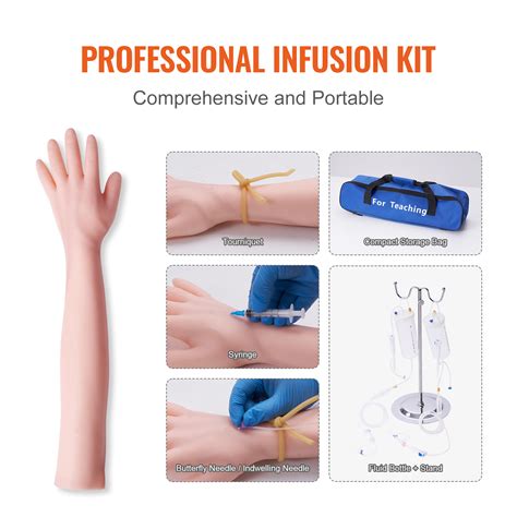 VEVOR IV Practice Kit Phlebotomy Venipuncture Practice Arm for Students ...