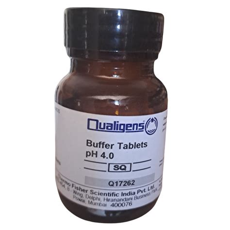 Buffer Tablets pH 4 Qualigens | Pack of 20 Tablets for laboratory and ...