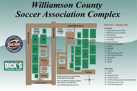 Williamson County Soccer Complex Field Map at Brandi Hayes blog