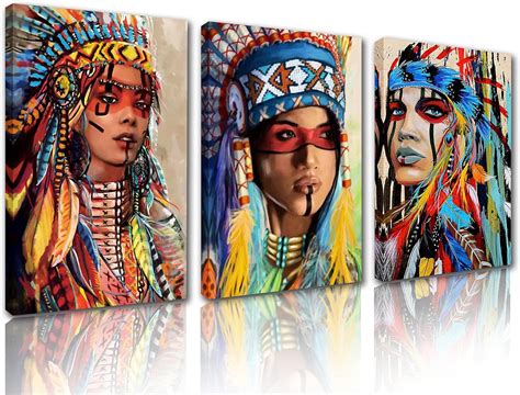 Buy Tucocoo Native American Wall Art Indian Girl Chief Pictures Indian ...
