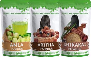 NATURAL AND HERBAL PRODUCTS Aritha Amla Shikakai Powder for Hair Wash ...