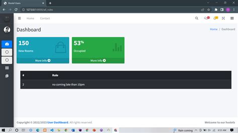 Hostel Management Dashboard Using Bootstrap 的图像结果