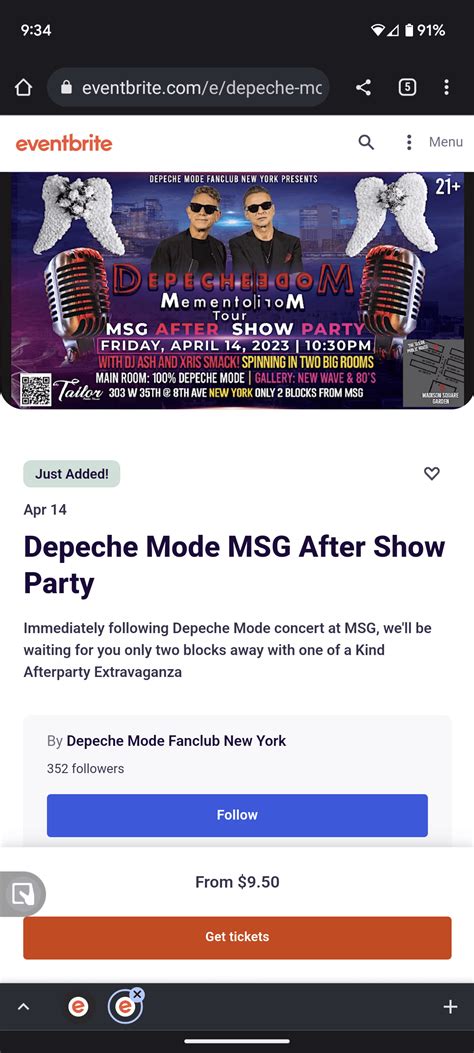 4/14 MSG After-party Event : r/depechemode