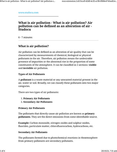 Air pollution - Therefore, air pollution means the undesirable presence ...