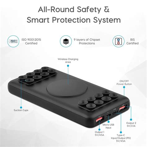 Ambrane Wireless Power Bank 10000 mAh 22.5W - PW38 – swag Workstore