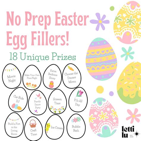 Printable Easter Egg Fillers | Candy Alternative | NO PREP Easter ...