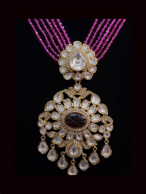 Multiple strings kundan and AD studded set with kundan drops – Odara ...