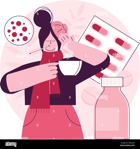 Seasonal Flu abstract concept vector illustration. Seasonal influenza virus, contagious ...