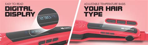 Havells Wide Plate Hair Straightener - HS4121 (Red_Free Size) : Amazon ...