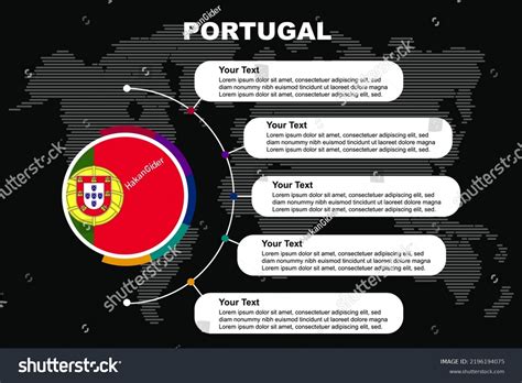 Portugal Circle Infographic Information Text Spaces Stock Vector ...