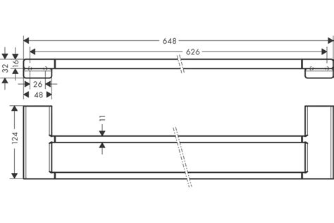 AddStoris Рушникотримач подвійний 62.6/64.8 x 12.4 см, Matt Black ...