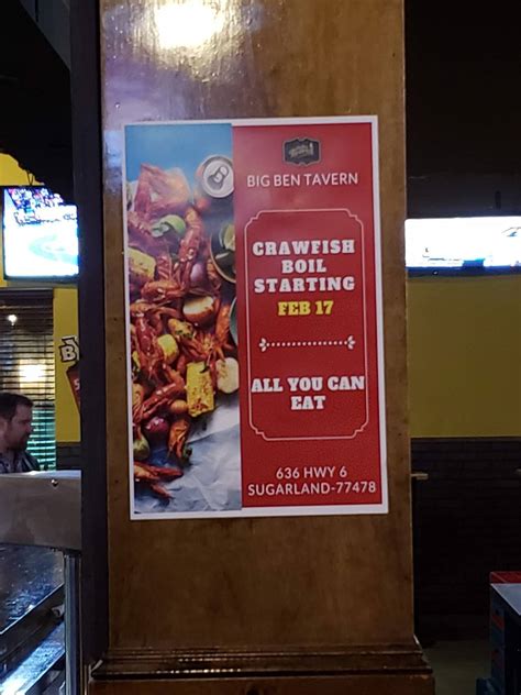 Carta del pub y bar Big Ben Tavern, Sugar Land, 636 Hwy 6 Suite 1000