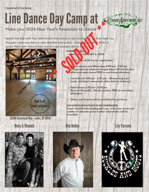 Line Dance Day Camp, Camp Arrowhead in Lewes, DE, Dewey Beach, January ...