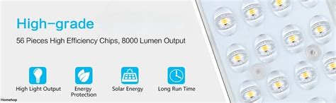 Homehop 250W Solar Street Light Outdoor Waterproof Motion Sensor ...