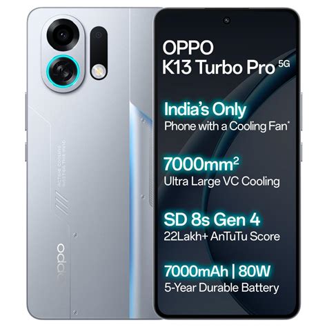 Buy Oppo K13 Turbo Pro 256 GB, 12 GB RAM, Sliver Knight Online at Best ...