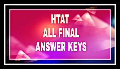 HTAT ALL FINAL ANSWER KEYS - Gujarat Educare
