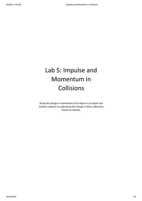 SOLUTION: 5 physics 1 mechanics chapter 5 momentum and collisions ...